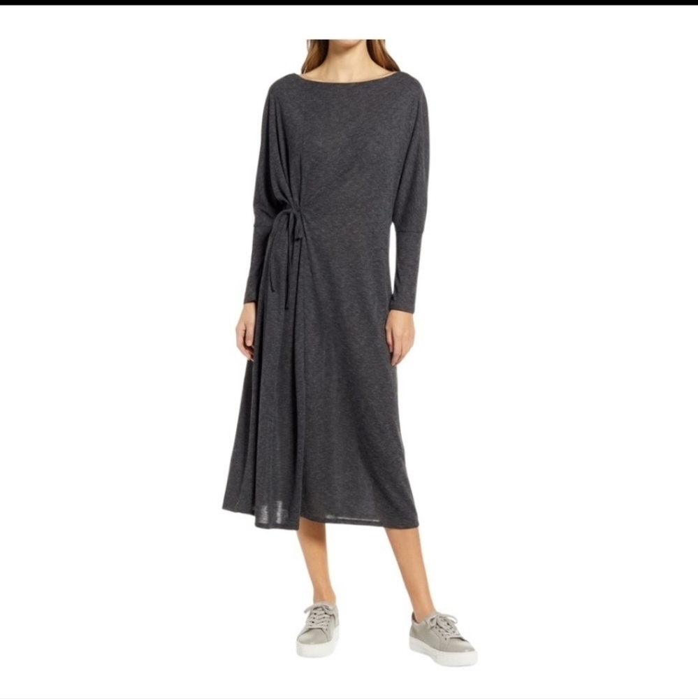 Caslon - Cozy Grey Side Tie Dress NWT size M